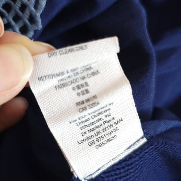 Free People Crochet Lace Shift Dress Periwinkle Fabric Buttons 6 - Picture 15 of 15